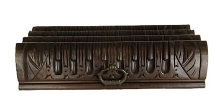 set of 4 front of drawers  trims pediments boards ornate carved wood antique reclaimed architectural