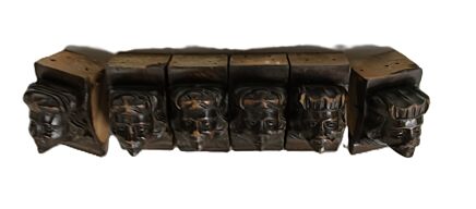 Antique set of 6  Corbels Hand Carved Wood Architectural reclaimed figurine heads rare