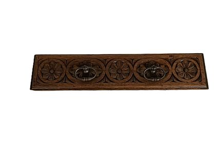 Large front panel drawer double ornate carved wood antique reclaimed architectural