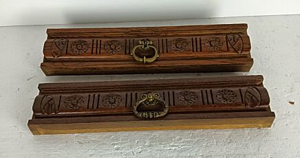pair front of drawers trims pediments ornate carved wood antique reclaimed architectural salvaged