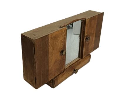 art deco antique double medicine wall cabinet apothecary shaving cabinet rockabilly style wood