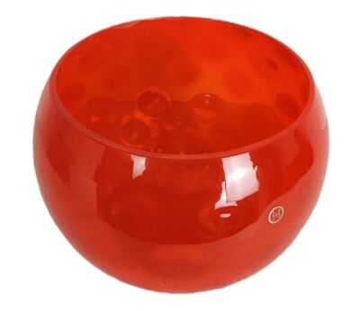 vintage bubbled optic orange glass bowl centerpiece art glass 