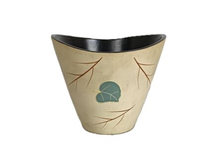 vintage modernist ceramic pottery faience planter leafs West Germany Dumler und Breiden