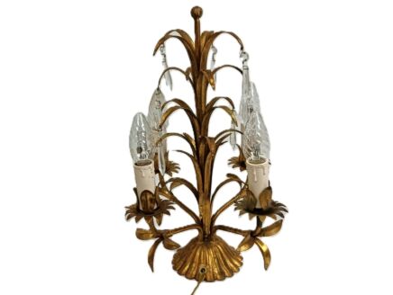 Vintage Palm tree Metal desk table bedside lamp 4 lights Italy 4 arm