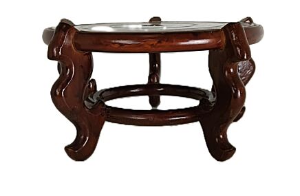 vintage Chinese Carved Rosewood Hongmu Large Display Stand Base Vase