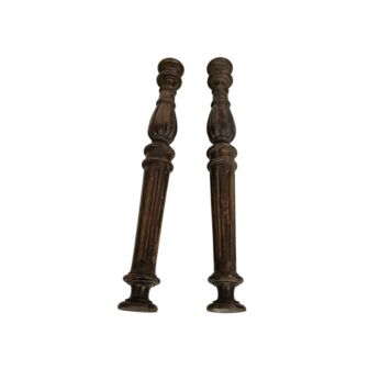 Large Reclaimed Carved Wood Spindles Balusters Trim Posts Pillars Salvaged Architectural set of 2