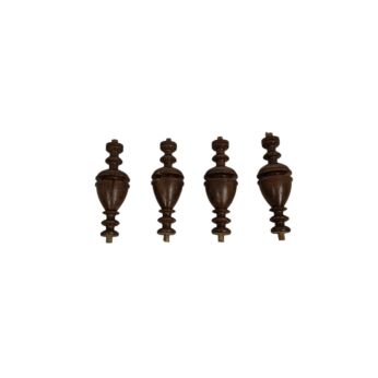 Antique Balusters Pillars Carved Wood Reclaimed Architectural Set of 4