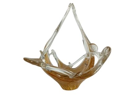 Vintage Murano Art Glass Centerpiece Fazzoletta Splash Model - 1950s Italy
