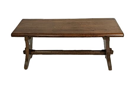 French Rustic Wood Trestle Bench  / Low Table