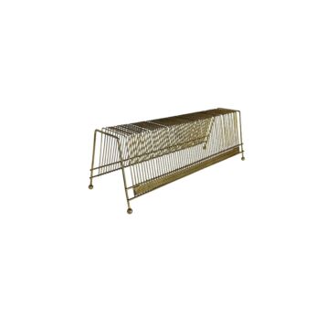 Vintage Wire Brass Record Rack - 1950s Atomic Modernist Mid-Century Vinyl Storage
