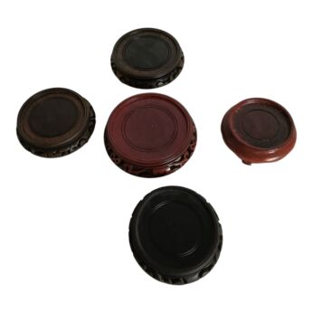 Set of 5 Assorted Vintage Wooden Display Bases