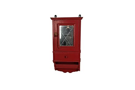 Antique Red Wood Medicine Apothecary Shaving Cabinet circa 1920s