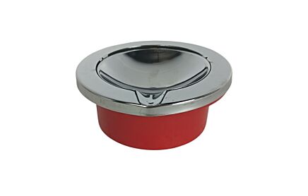Vintage Push-Down Ashtray, Small Red Round Metal, 1960s Italian Retro smokeless