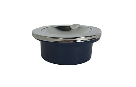 Vintage Push-Down Ashtray, Small black Round Metal, 1960s Italian Retro smokless