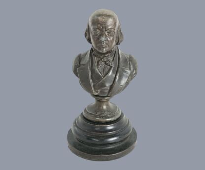 French Poet Béranger Small Bronze Bust Statue - Early 1900s French Art
