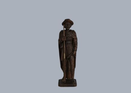 Large antique carved wooden Statue Saint Roch Rocchus Rocco Patron of Dogs Bachelors Church