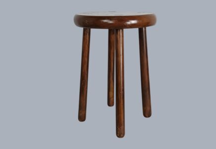 Carved Lacquered Wood Milking Stool Pedestal Side Table French Authentic Bonsai Stand Antique