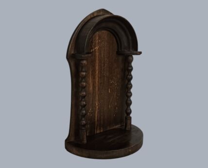 Hand Carved Wooden Chapel Niche for Statue Gothic Style Standing Lovely Barley Twist