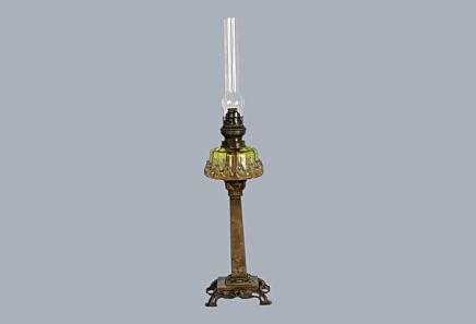 antique oil lamp Brass  Brass Marble  Glass Desk Lamp Burner Chimnee Brevete Belgium