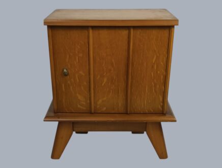 Vintage Nightstand Carved Wood Modernist End Table Bedside Cabinet