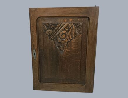 Smaller antique door panel cabinet oak reclaimed architectural