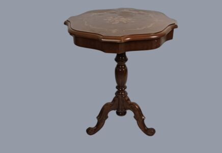 Carved Wooden Vintage Italian Inlay Coffee Occasional Plant Bonsai Table