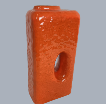 Orange Vintage Ceramic Vasa aka Jar