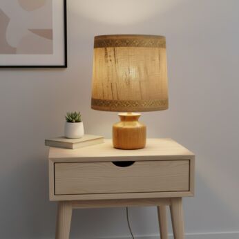Mid Century Modernist Table Desk Lamp in Pine Wood by Bestform 1960s