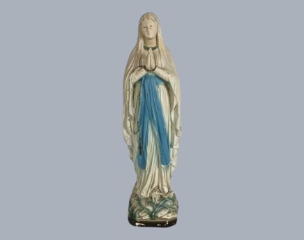 Vintage Statue France Our Lady of Lourdes Virgin Mary Madonna