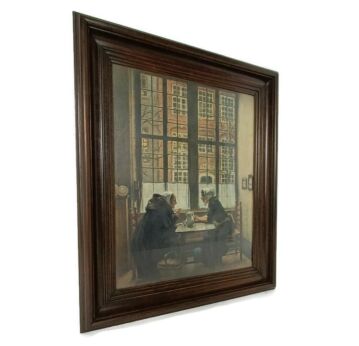 Large Print behind glass, two ladies drinking tea, framed, gorgeous