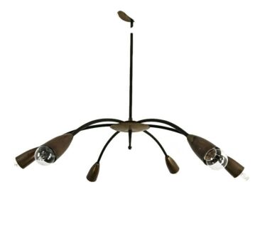 vintage retro Pop Art Sputnik Spider chandelier 6 arm 6 lights Iron Brass Funky