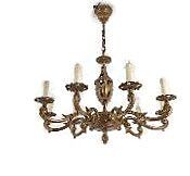 Gorgeous Spanish Revival brass chandelier 9 arm lights vintage Ornate ceiling fixture vintage