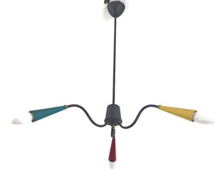 Stilnovo Sputnik Spider Chandelier 3 lights arm vintage retro funky Pop art style space age