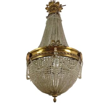 Gorgeous Sac O Perles French Empire Bag Chandelier Pendant Wedding 8 Lights Guirlandes WOW