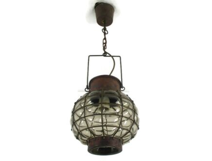 Caged pendant Clear Art glass Ceiling Light Ali Baba Style Ship Lamp Funky