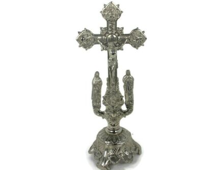 Standing Crucifix Cross Saint John Saint Mary  Magdalene golgotha Apostles Ornate 
