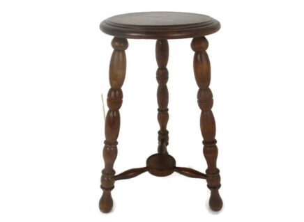 Vintage Hand Carved wood 2 Tier Milking Stool Pedestal Table Plant Flower Bonsai Stand Side Table Barn Country Style