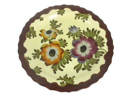 Vintage Charger Plate Amoon Royal Plazuid Holland Large Flower Pattern 