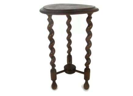 Barley Twist Wooden Side Wine Table Pedestal Plant Bonsai Stand Two Tier Barn Country Farmhouse Style  