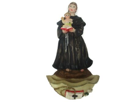 Vintage Holy Water Font Resin Saint Joseph with Infant Jesus Polychrome Wall Hanging Lovely Italian
