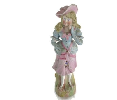 Lovely Statue Figurine Beautiful Victorian Girl Lady Porcelain Pastel colors