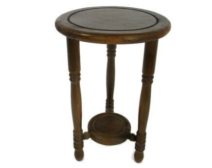 Vintage Wooden Side Wine Table Pedestal Plant Stand Milking Stool Two Tier Beautiful Barn Country style