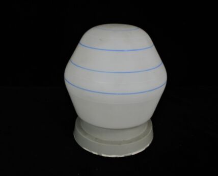 Design Retro Mid Century Modernist Space Age Wall Sconce Glass Abstract Design Blue White sixties