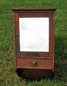 Vintage Medicine Kitchen Wall Cabinet Apothecary beveled glass mirror Drawer