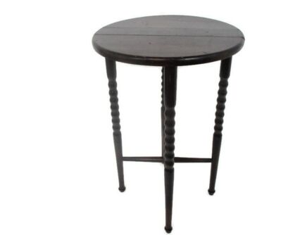 Tall Wooden Side Occasional Wine Coffee Table Pedestal Plant Stand pliable Barn Country Style Bobbin Legs Vintage