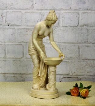 Santini Italian Statue Resin Beautiful Classic Lady Nude Danaid Basin 14.96"