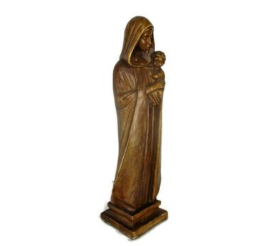 Statue Virgin Mary Our Lady Madonna Statue Infant Child Signed Salvatore Melani Art Deco 1920s Plaster