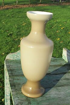Vintage Brown Mid Century Cased Glass vase Jar Era Empoli