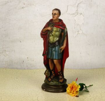 Saint Donatus of Muenstereifel Plaster Statue Roman Soldier Collector HTF 12.59"