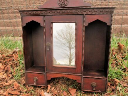 Art Deco Authentic medicine bathroom Display Cabinet mirror hobnails Gorgeous